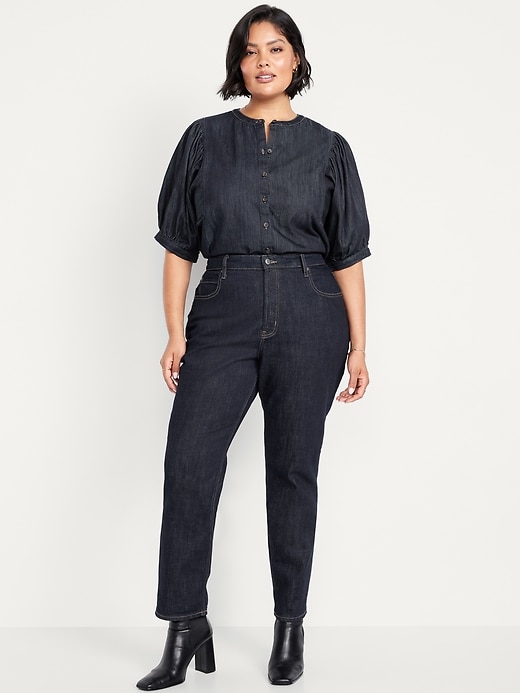 Image number 6 showing, Curvy Extra High-Waisted Straight Jeans