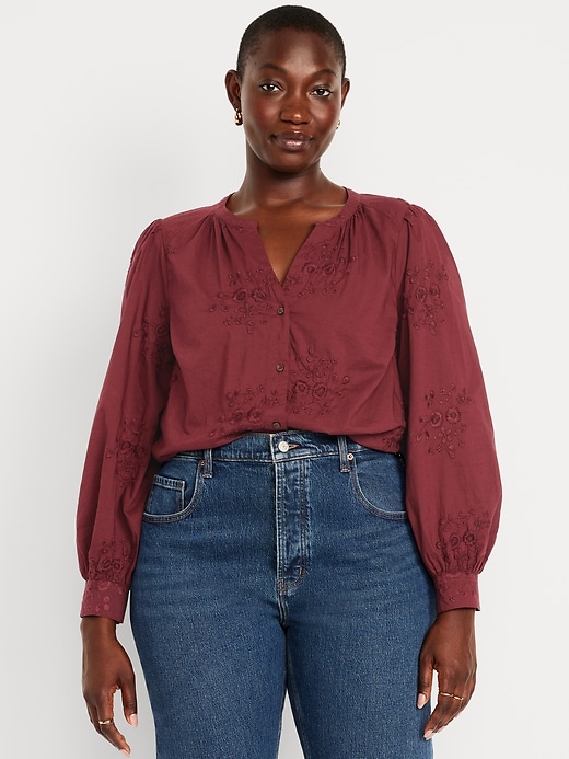 Image number 5 showing, Button-Down Embroidered Top