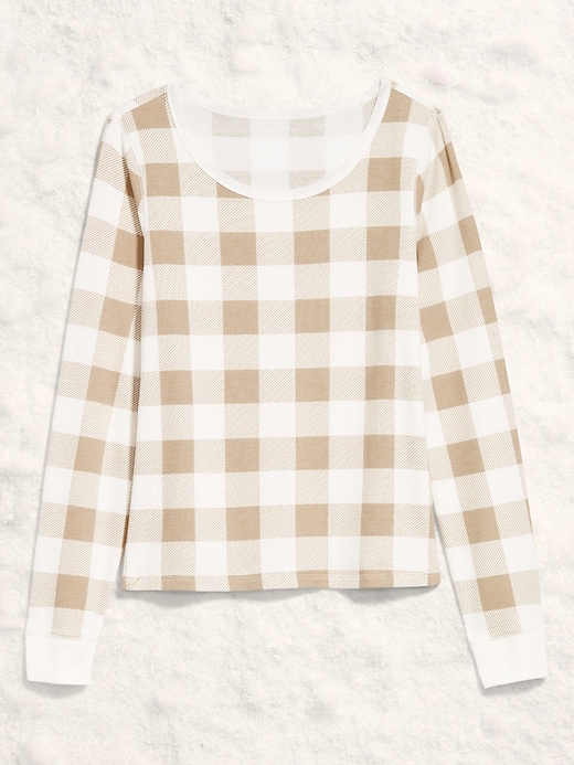 Image number 4 showing, Scoop-Neck Waffle Pajama Top for Women
