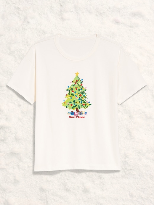 Image number 4 showing, Holiday-Graphic Crew-Neck T-Shirt for Women