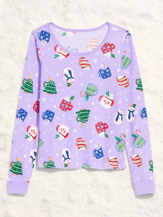 Image number 4 showing, Scoop-Neck Waffle Pajama Top for Women