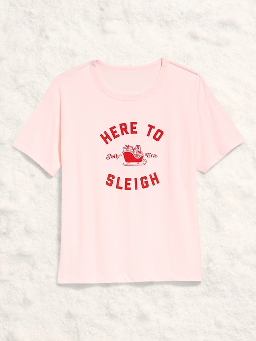 Image number 4 showing, Holiday-Graphic Crew-Neck T-Shirt for Women