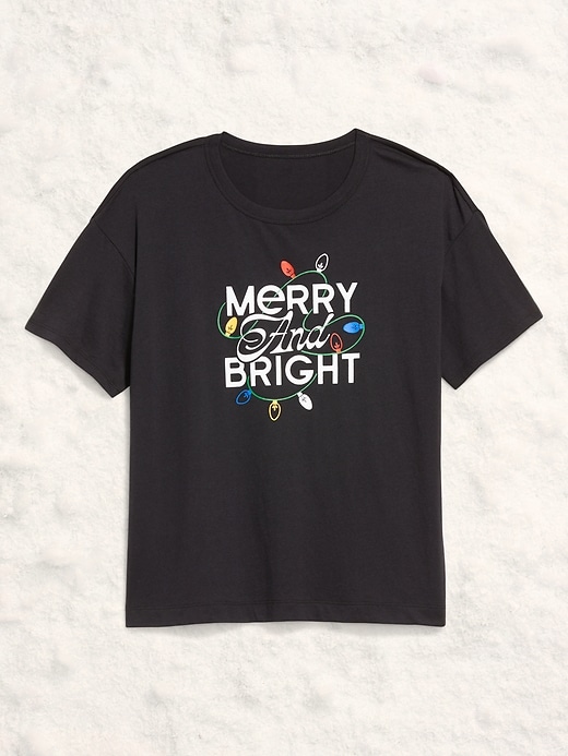 Image number 4 showing, Holiday-Graphic Crew-Neck T-Shirt for Women