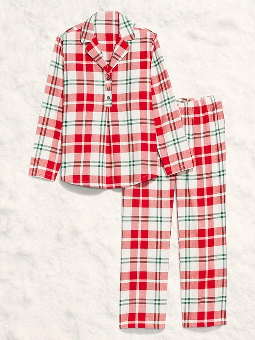 Image number 2 showing, Maternity Plaid Flannel Pajama Pant Set