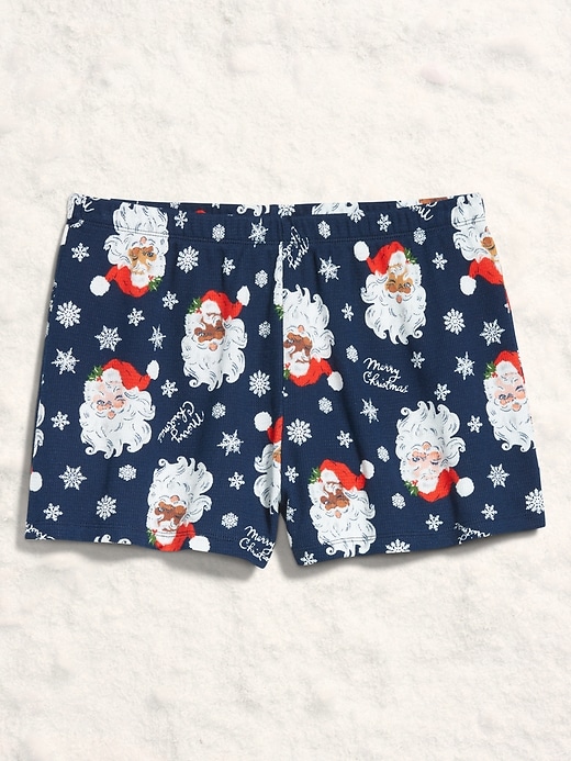 Image number 4 showing, High-Waisted Printed Waffle Pajama Shorts for Women