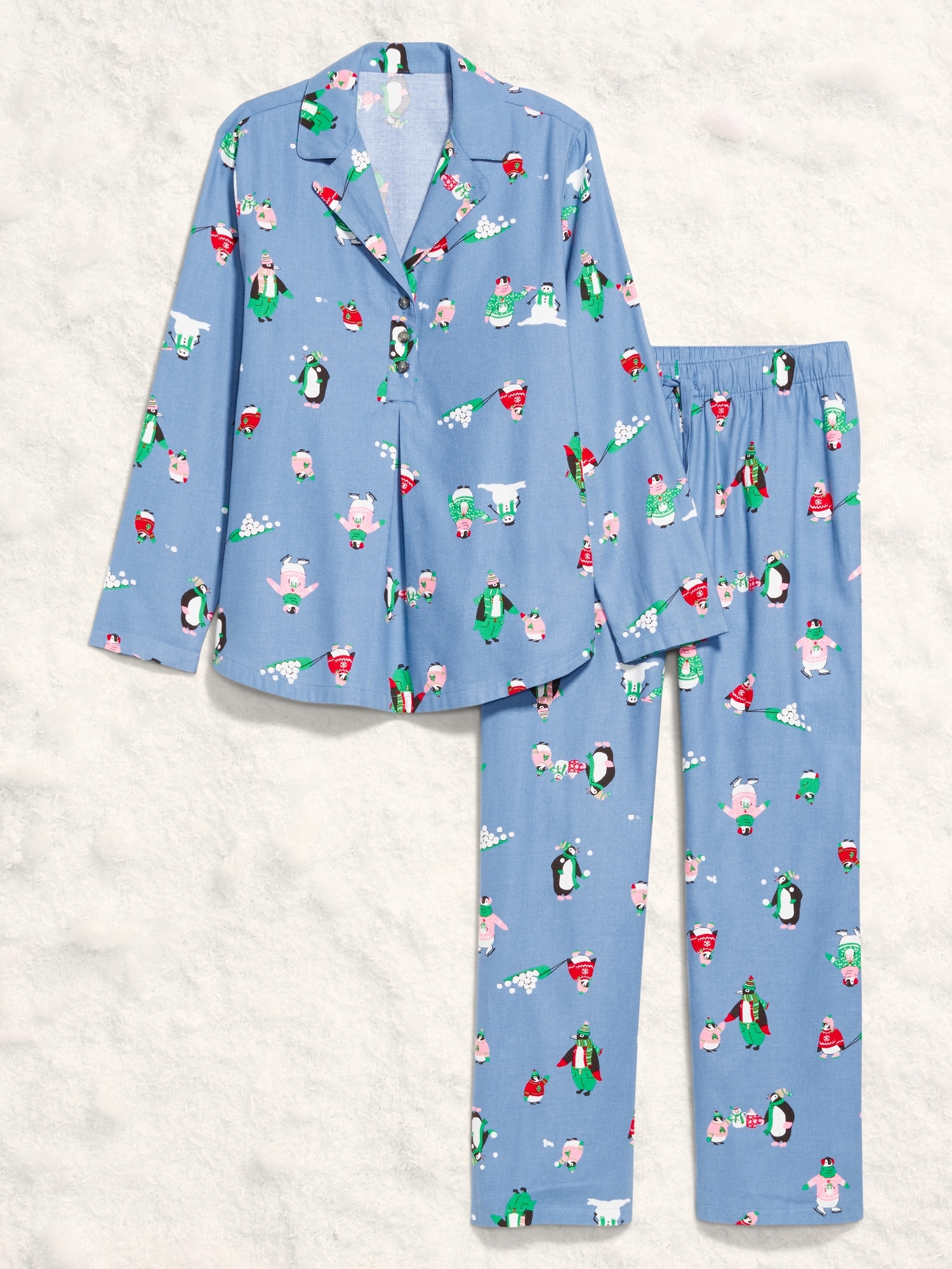 Maternity Printed Flannel Pajama Pant Set