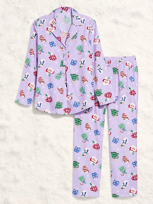 Image number 4 showing, Maternity Printed Flannel Pajama Pant Set