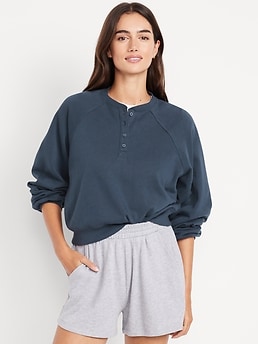SoComfy Oversized Button-Front Graphic Sweatshirt - image 3