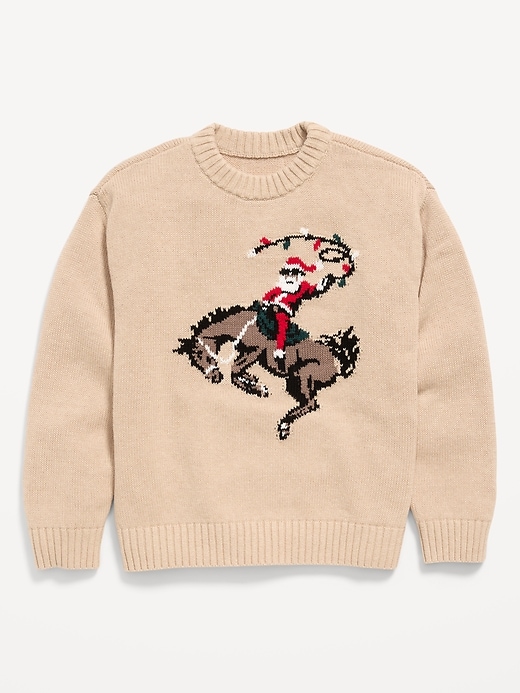 Image number 2 showing, Oversized Crew-Neck Holiday Graphic Sweater for Boys