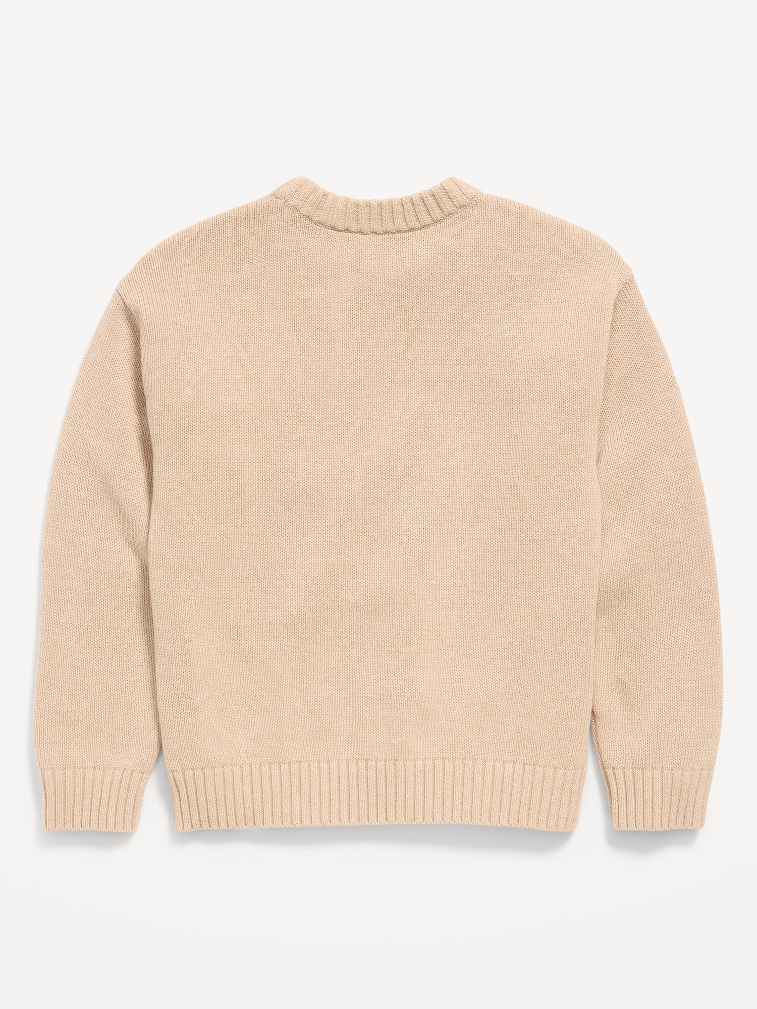 Oversized Crew-Neck Holiday Graphic Sweater for Boys