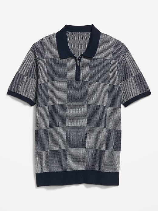 Image number 4 showing, Quarter-Zip Check Polo Sweater