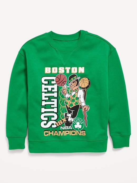 Image number 2 showing, NBA© Boston Celtics© Oversized Gender-Neutral Sweatshirt for Kids