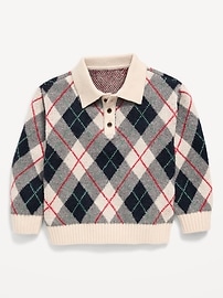 Image number 1 showing, SoSoft Oversized Collared Sweater for Toddler Boys