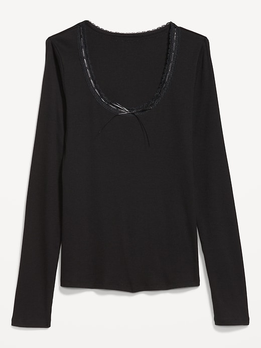 Image number 4 showing, Scoop-Neck Long-Sleeve Ribbed Top