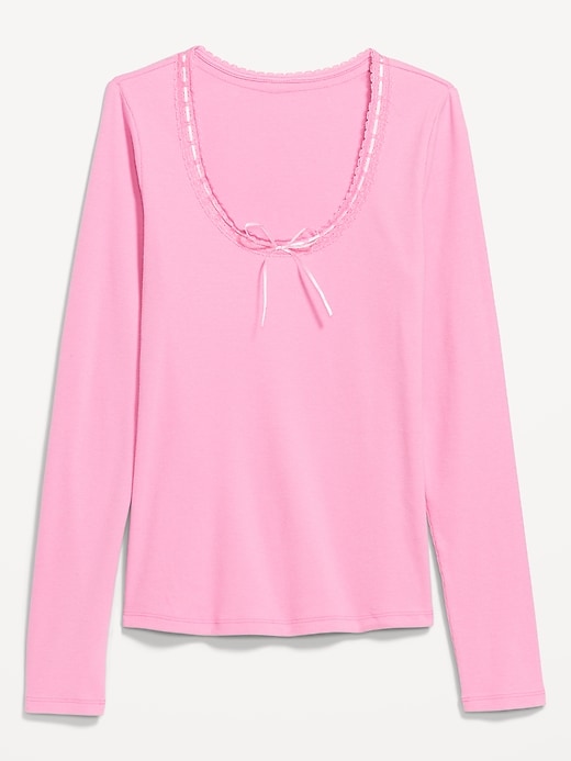 Image number 4 showing, Scoop-Neck Long-Sleeve Ribbed Top