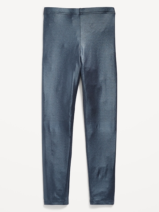 Image number 1 showing, Shiny Foil Print Leggings for Girls