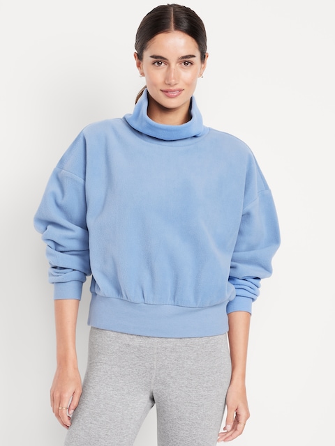 Oversized Performance Microfleece Sweatshirt - Blue Periwinkle