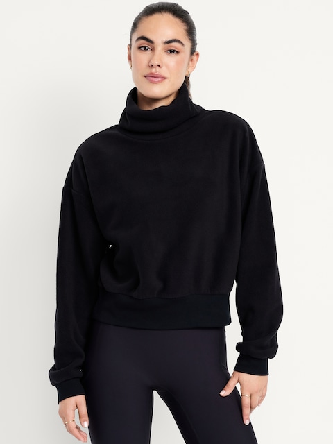 Oversized Performance Microfleece Sweatshirt - Black Jack