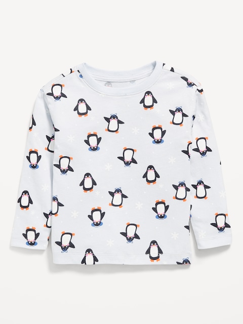 Printed Long-Sleeve T-Shirt for Toddler Girls - Penguins