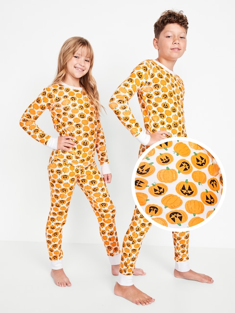 Gender-Neutral Snug-Fit Graphic Pajama Set for Kids