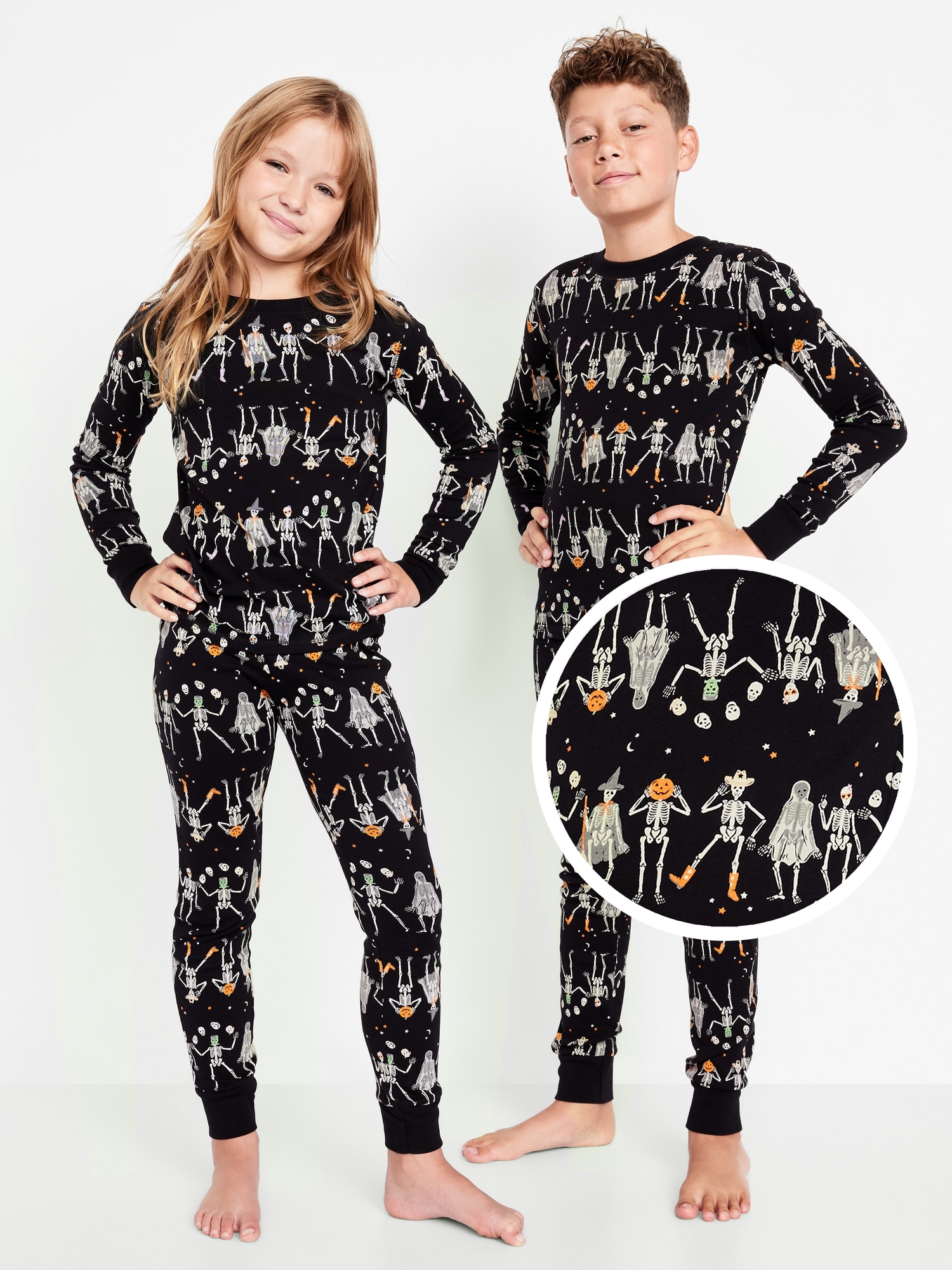 Gender-Neutral Snug-Fit Graphic Pajama Set for Kids