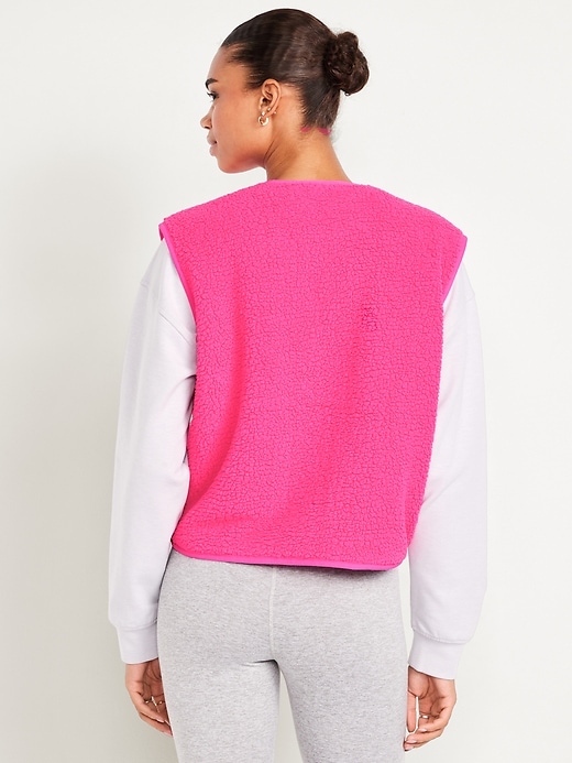 Image number 2 showing, Loose Snap-Front Sherpa Vest