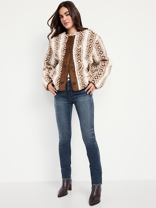 Image number 3 showing, Button-Front Sherpa Jacket