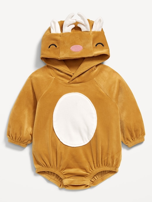 Image number 3 showing, Long-Sleeve Critter Velour One-Piece Romper for Baby