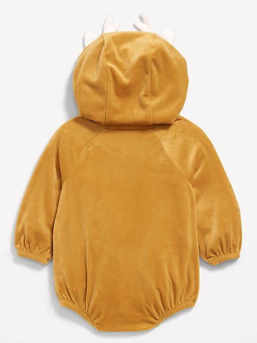 Image number 2 showing, Long-Sleeve Critter Velour One-Piece Romper for Baby