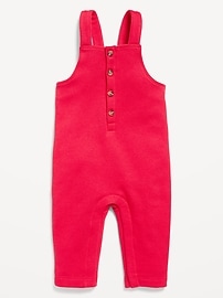 Image number 1 showing, Fleece Button-Front Overalls for Baby