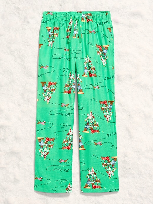 Image number 4 showing, Mid-Rise Printed Flannel Pajama Pants for Women