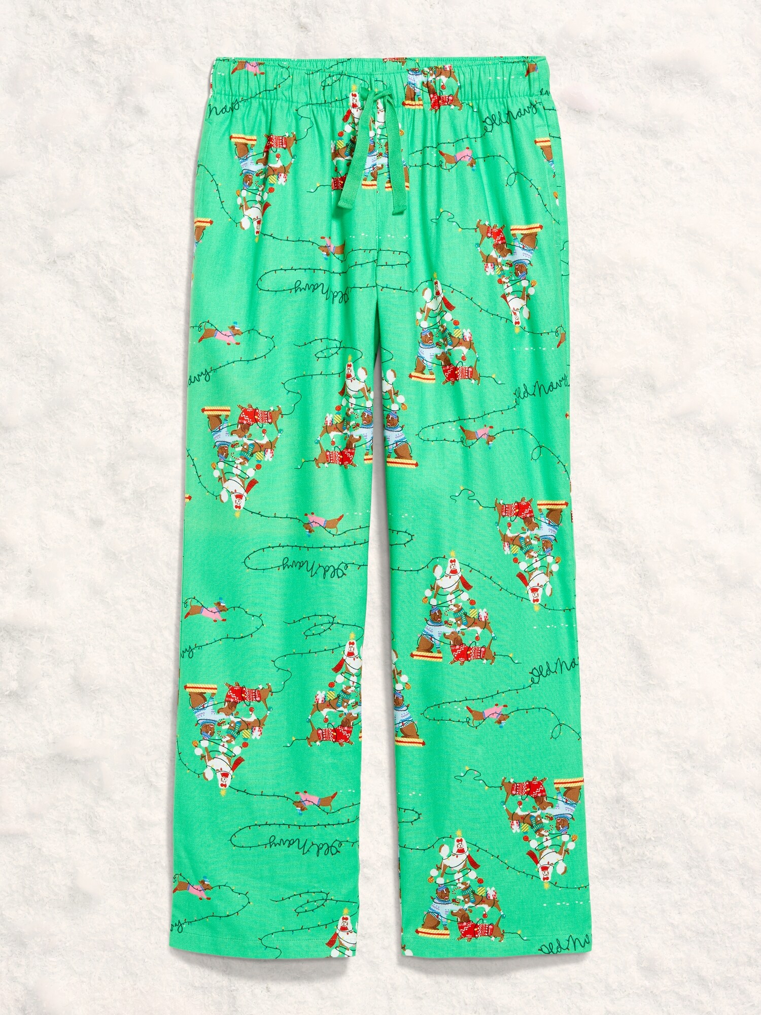 Пижамные брюки, средняя посадка, фланель, с принтом — Old Navy, цвет: Dog Party (Match The Fam!) — фото 4