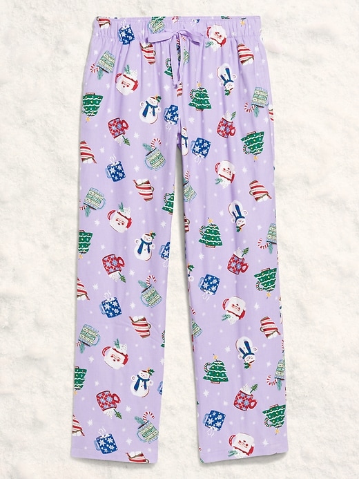 Image number 4 showing, Mid-Rise Printed Flannel Pajama Pants for Women
