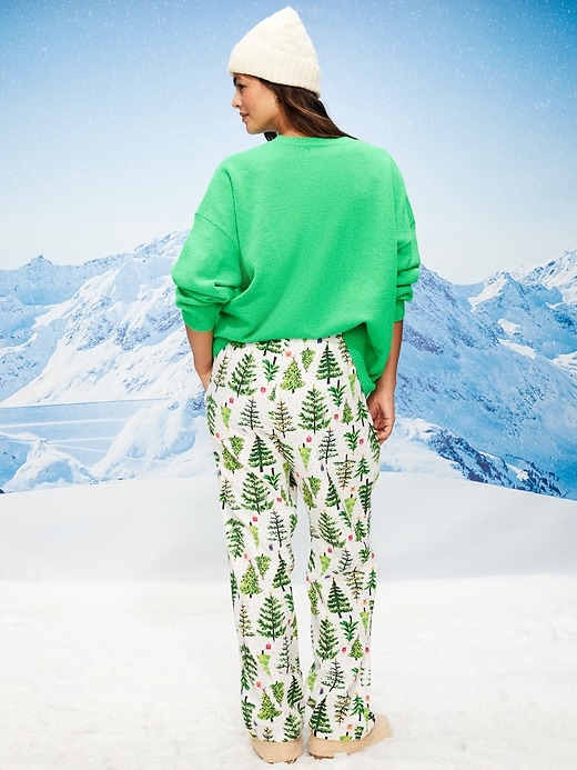 Image number 5 showing, Mid-Rise Printed Flannel Pajama Pants for Women
