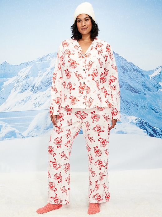Image number 7 showing, Printed Flannel Pajama Pant Set for Women