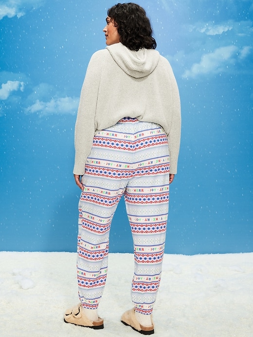Image number 8 showing, High-Waisted Printed Flannel Pajama Jogger for Women