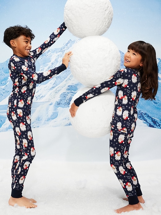 Image number 1 showing, Gender-Neutral Snug-Fit Graphic Pajama Set for Kids
