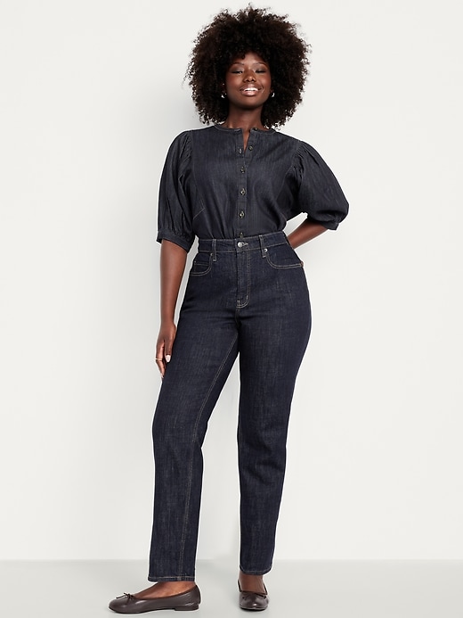Image number 4 showing, Curvy Extra High-Waisted Straight Jeans