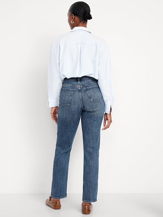 Image number 3 showing, Curvy Extra High-Waisted Straight Jeans