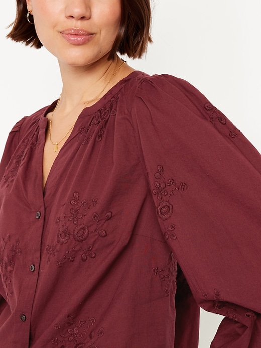 Image number 4 showing, Button-Down Embroidered Top