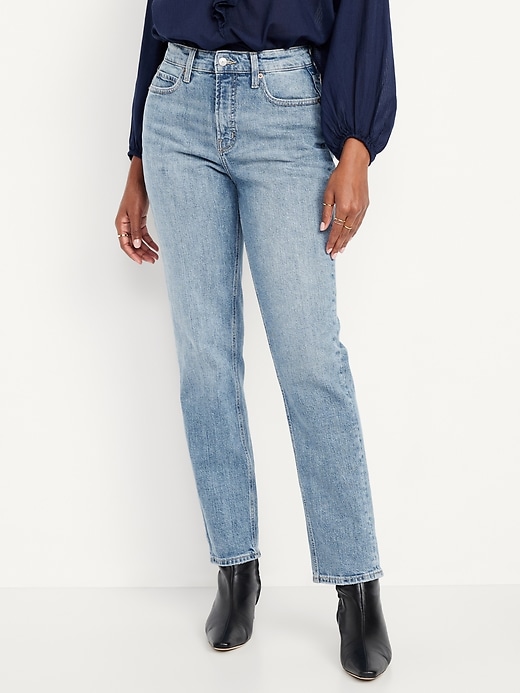 Image number 2 showing, Curvy Extra High-Waisted Straight Jeans