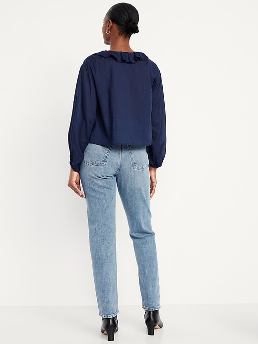 Image number 3 showing, Curvy Extra High-Waisted Straight Jeans