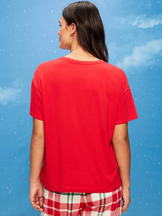Image number 6 showing, Holiday-Graphic Crew-Neck T-Shirt for Women