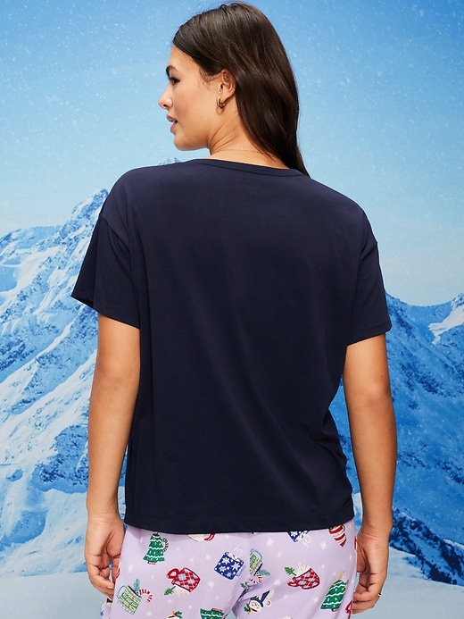 Image number 6 showing, Holiday-Graphic Crew-Neck T-Shirt for Women