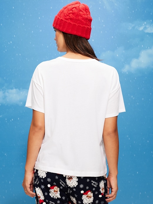 Image number 6 showing, Holiday-Graphic Crew-Neck T-Shirt for Women