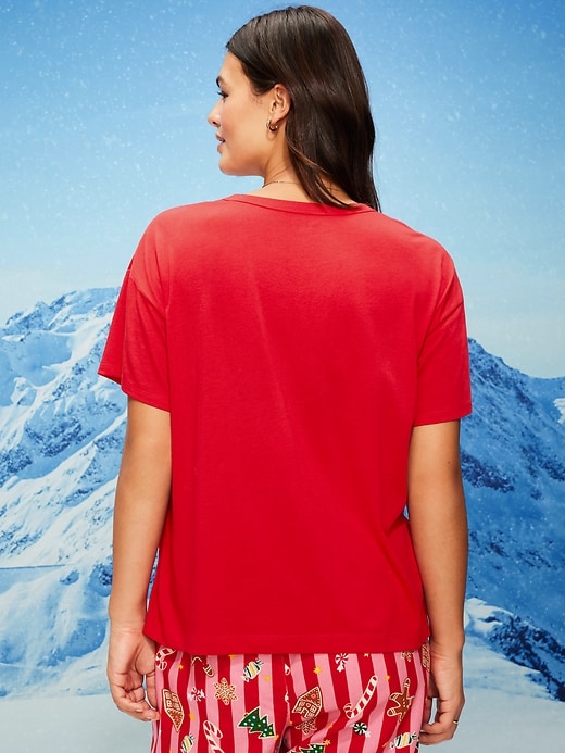 Image number 6 showing, Holiday-Graphic Crew-Neck T-Shirt for Women