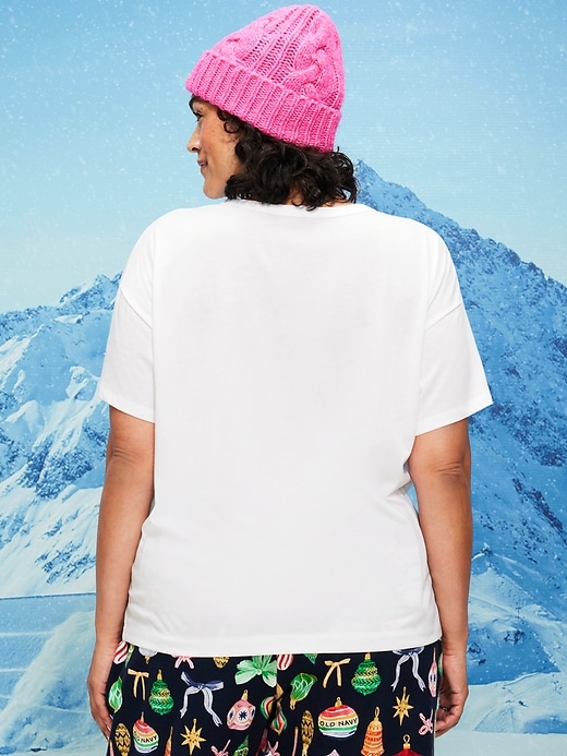 Image number 8 showing, Holiday-Graphic Crew-Neck T-Shirt for Women