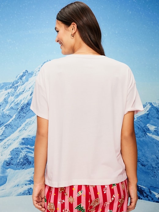 Image number 6 showing, Holiday-Graphic Crew-Neck T-Shirt for Women