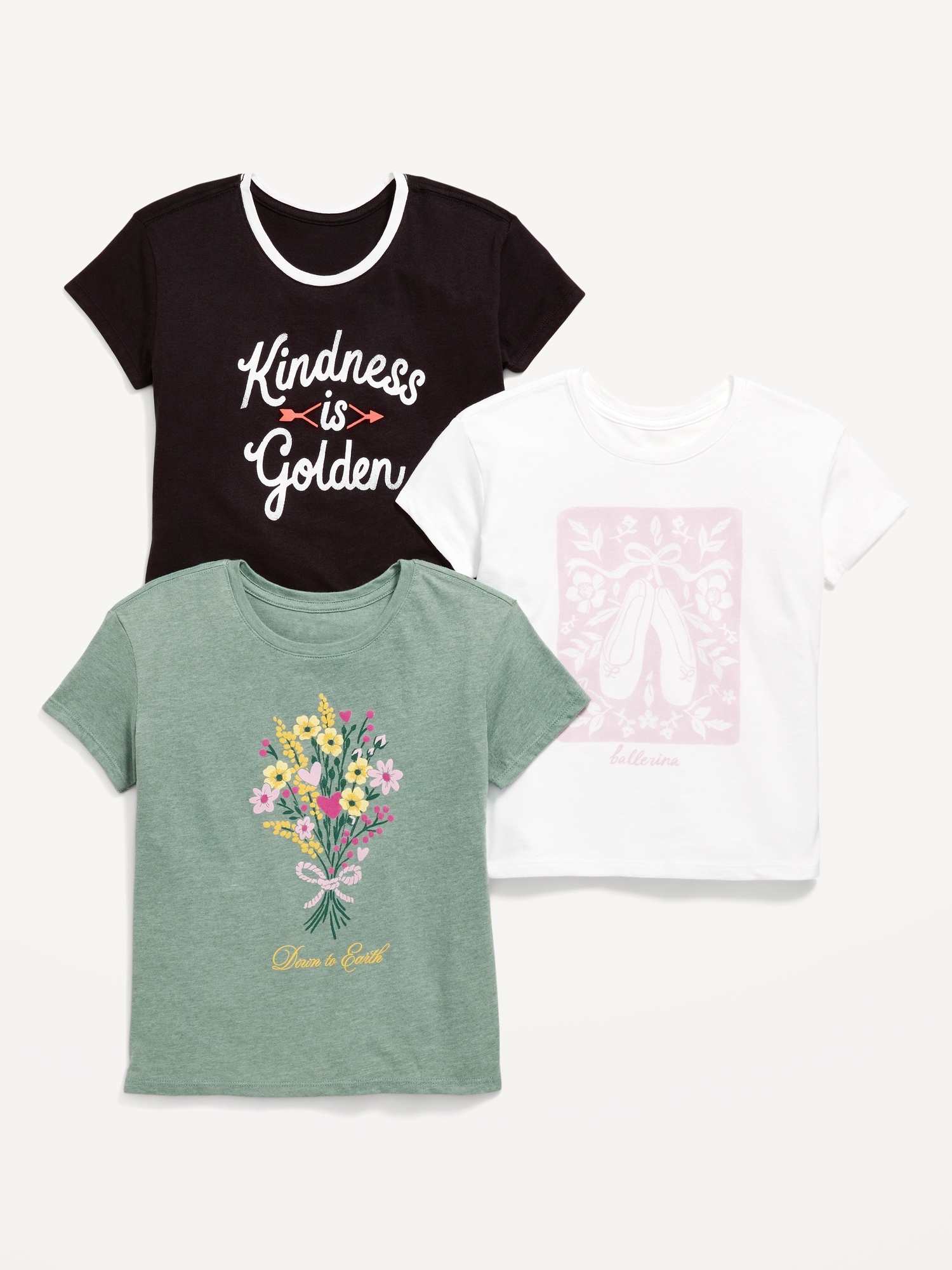 Short-Sleeve Graphic T-Shirt 3-Pack for Girls | Old Navy