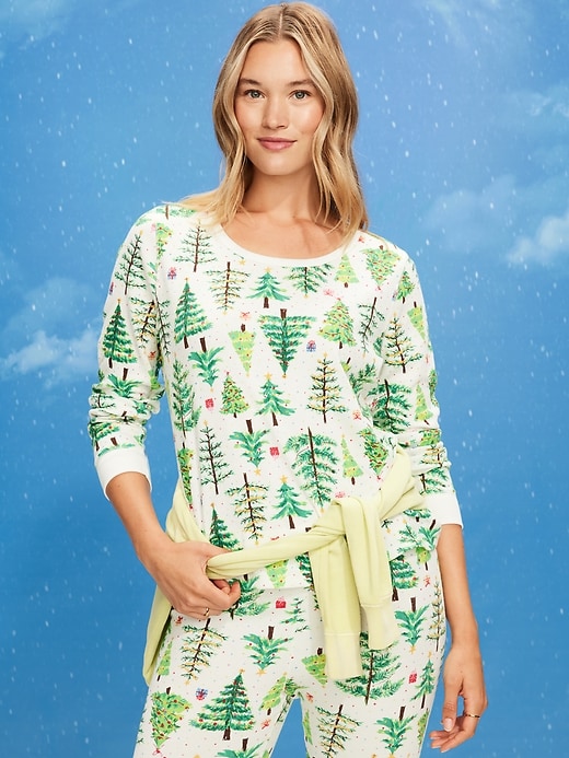 Image number 5 showing, Scoop-Neck Waffle Pajama Top for Women
